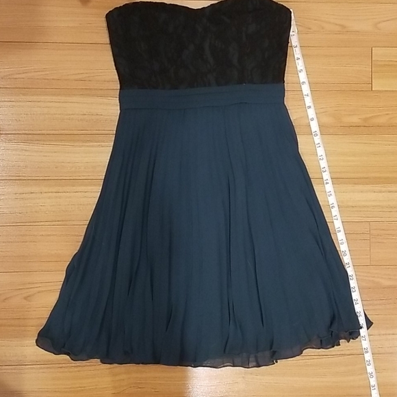 Strapless Empire Waist Plated Chiffon Dress - Picture 4 of 7